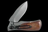 Folding Tactical Knife With Fossil Dinosaur Bone (Gembone) Inlays #127559-2